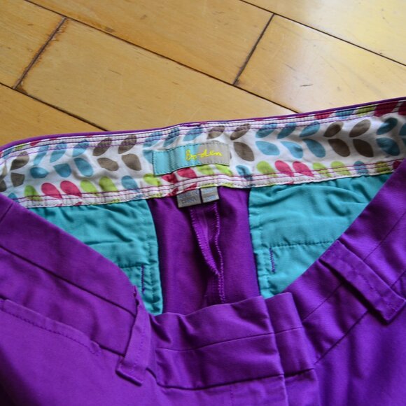 Boden Purple Cropped Pants Size 10R - Picture 4 of 8